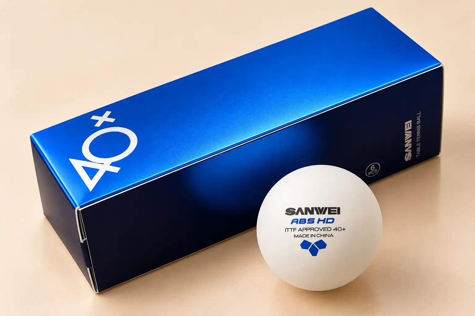 Sanwei ABS HD 40+ Table Tennis Balls - Pack of 3